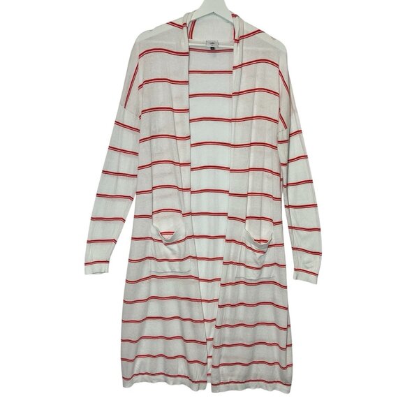 CAbi Sweaters - Cabi Women Cardigan Striped Medium Size Open Front Pockets Long Sleeves Orange
